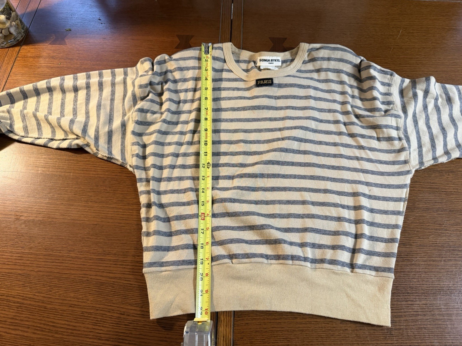 Vintage Sonia Rykiel Paris Striped Pullover Sweatshirt 100% Cotton France M
