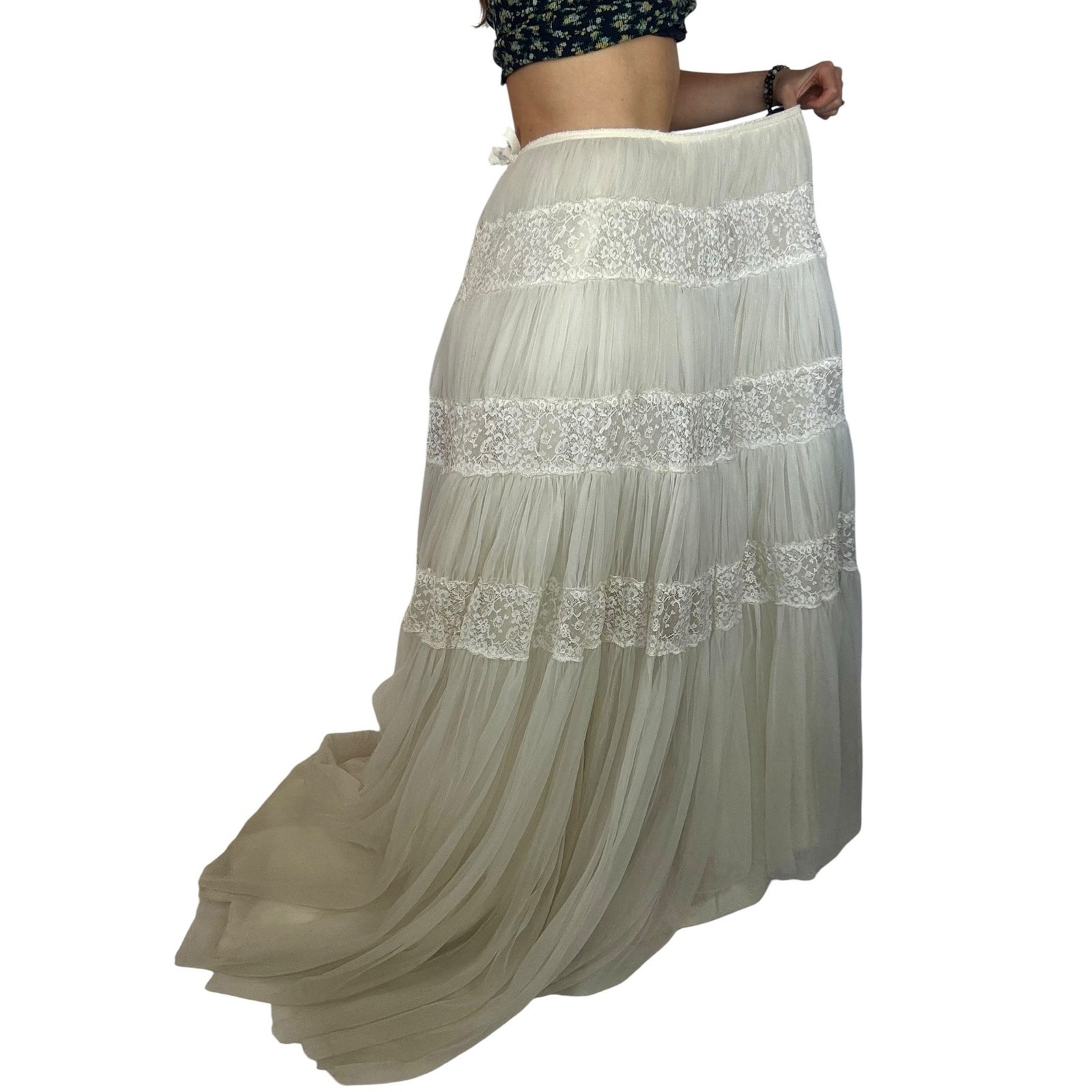 Vintage 1950s Marie of Pandora Bridal Crinoline Petticoat Skirt With Train AS IS