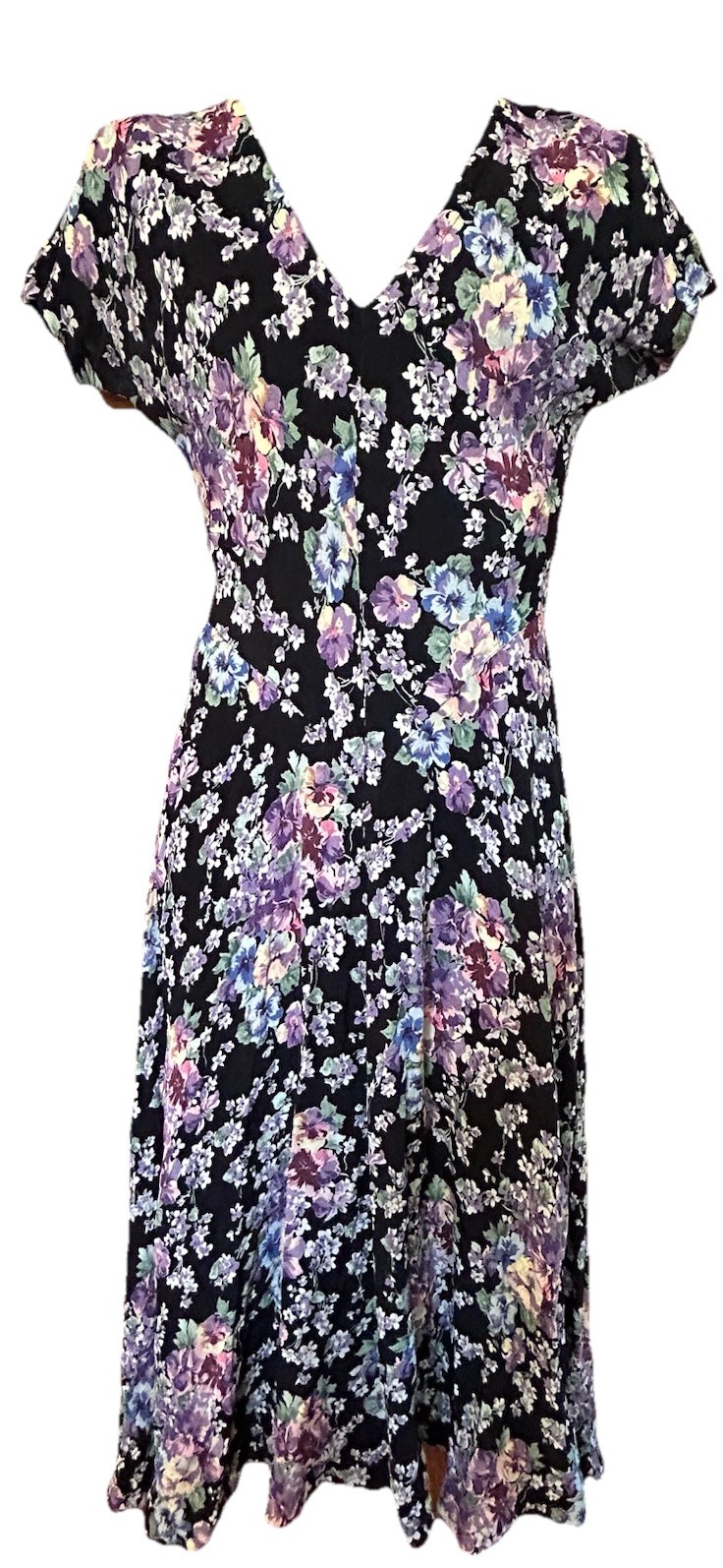 VTG 90’s Starina Bias Cut Floral Midi Dress M 90’s Does 40’s