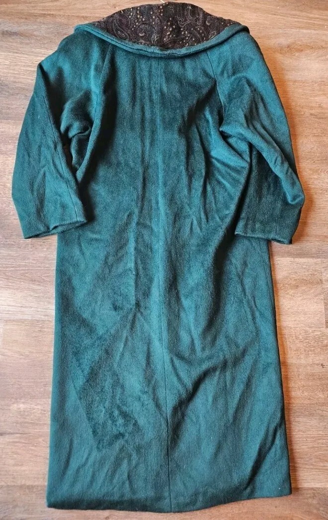 Vintage Donnybrook By FORECASTER emerald green wool blend trench coat
