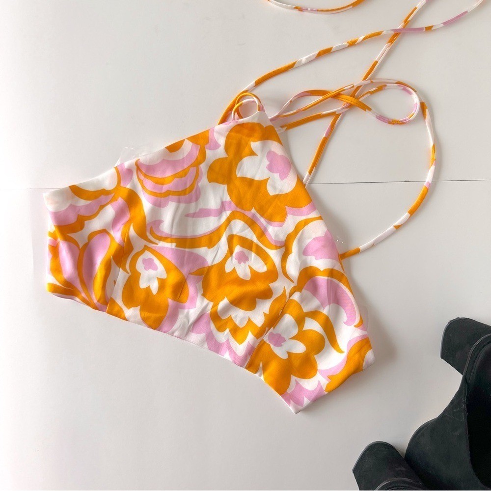 Lumiere pink and orange 70s inspired halter