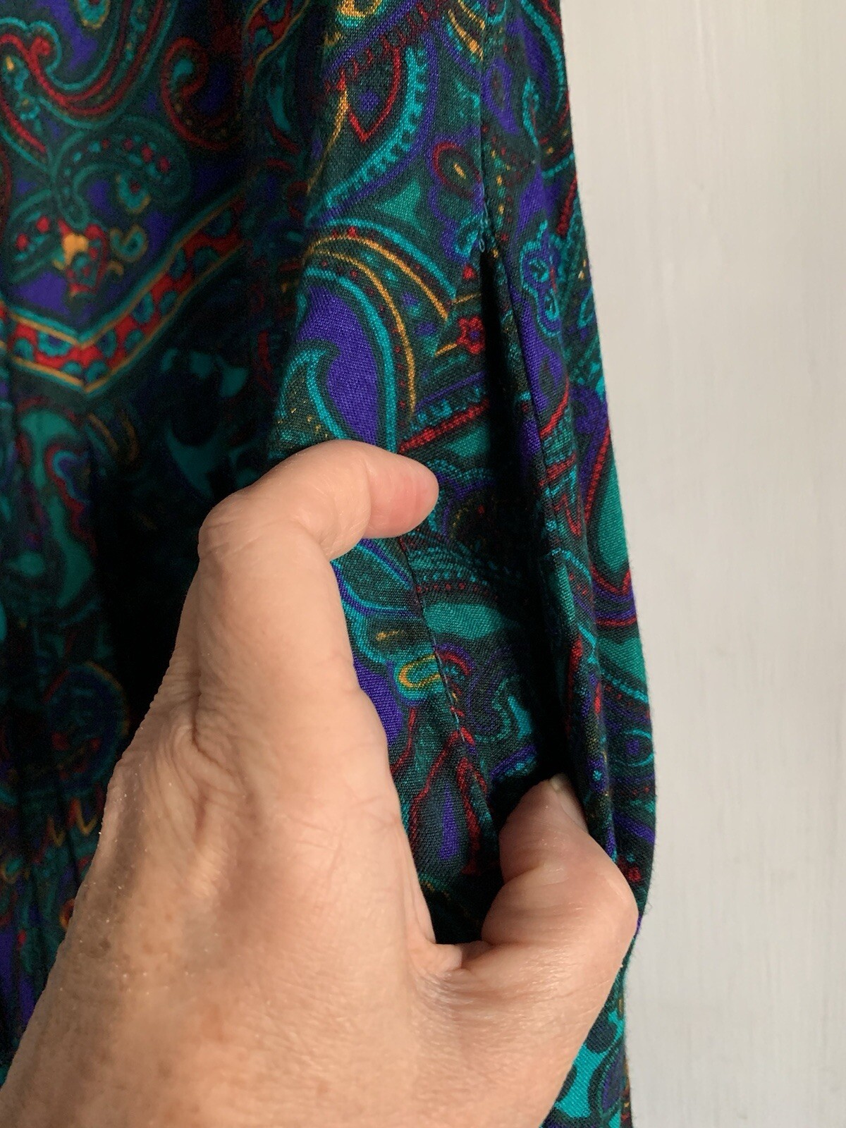 VLP Petites Sheath Blouson Dress Women’s 14 Paisley Union Made Vintage 80s