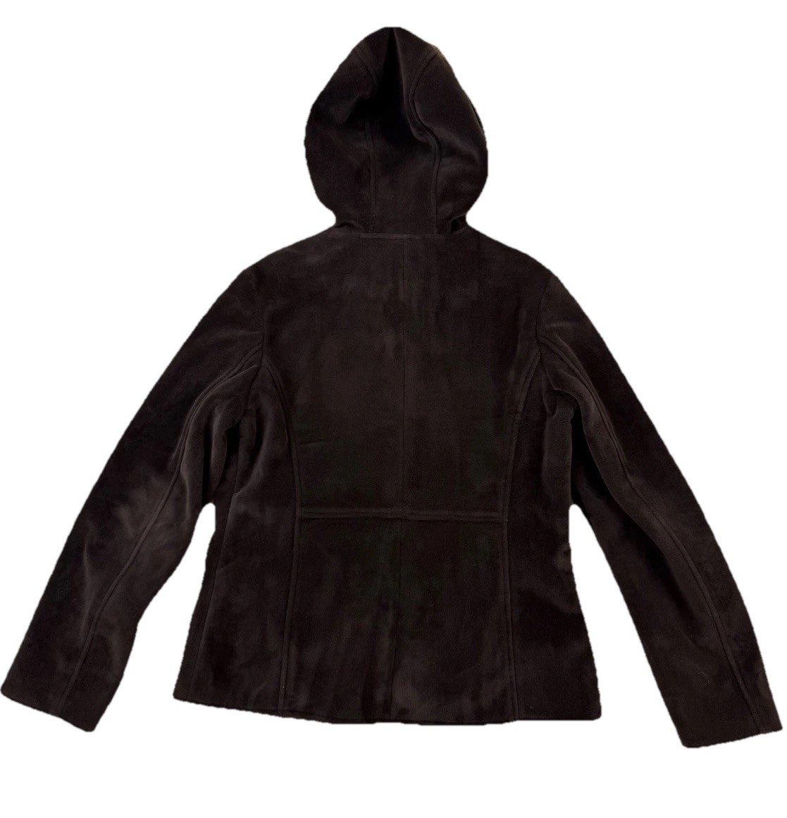 Vtg Static Y2K Jacket Coat Faux Fur Hood Brown Soft Velour Bomber Gilmore Girls