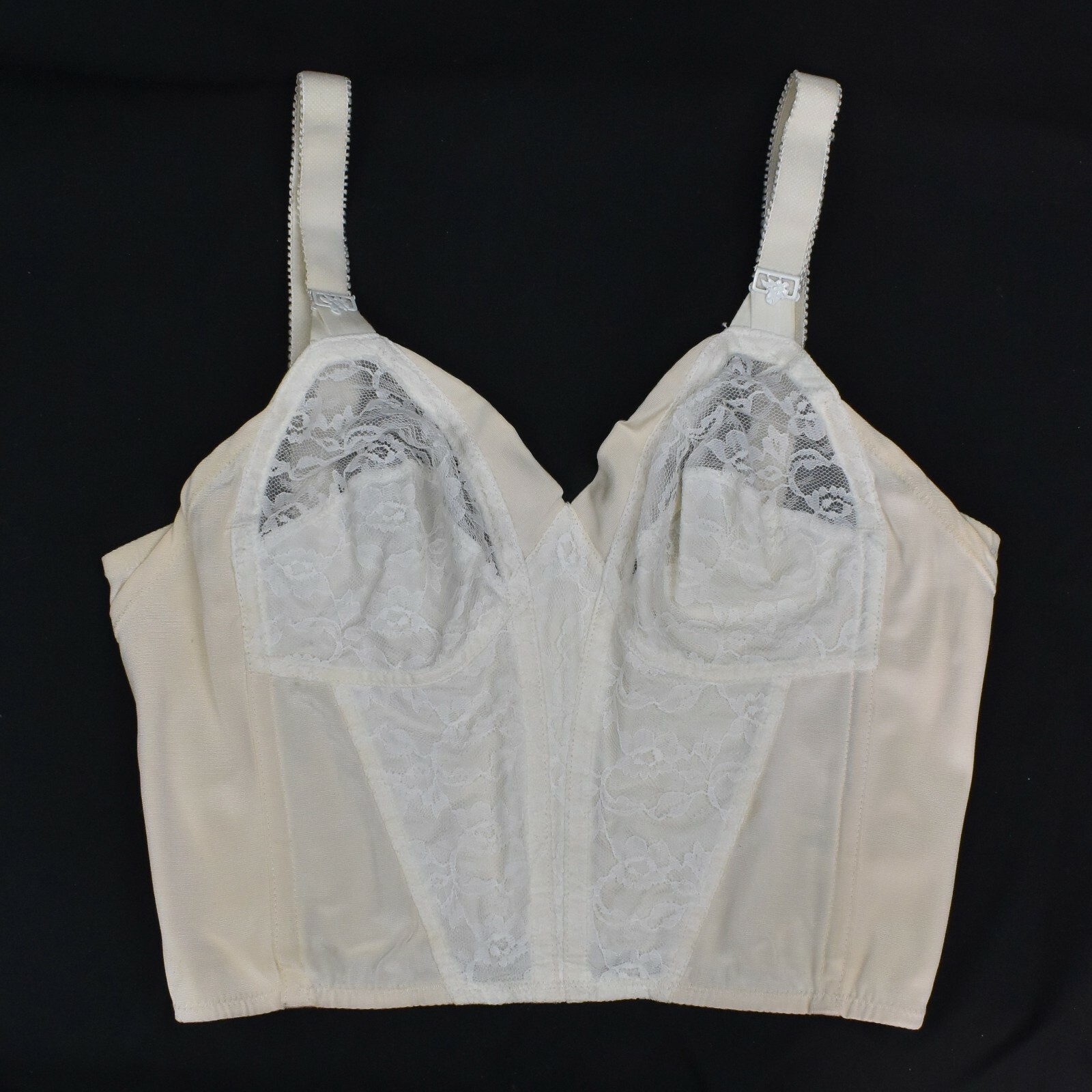 Vintage Angela Long Bra White Bustier 34B Style P570 with Original Box