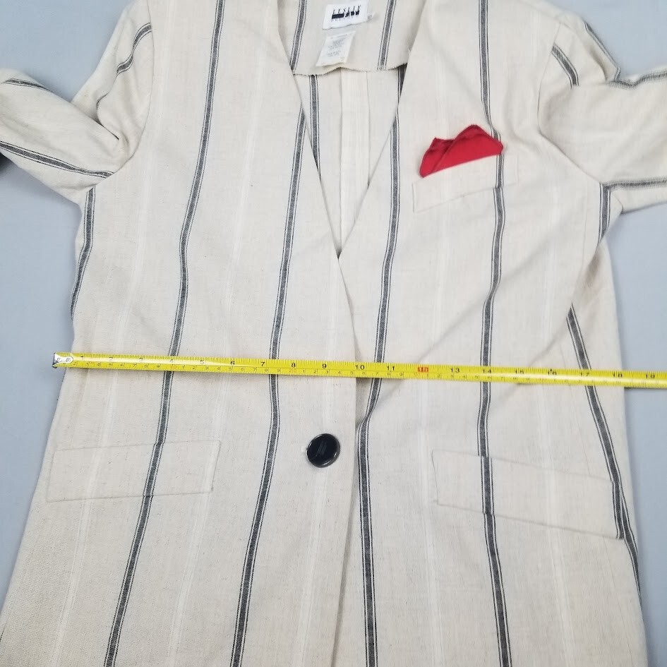 Vtg Leslie Fay Suit Blazer Size 10 Cotton Linen Blend 80s Career Cottage Retro