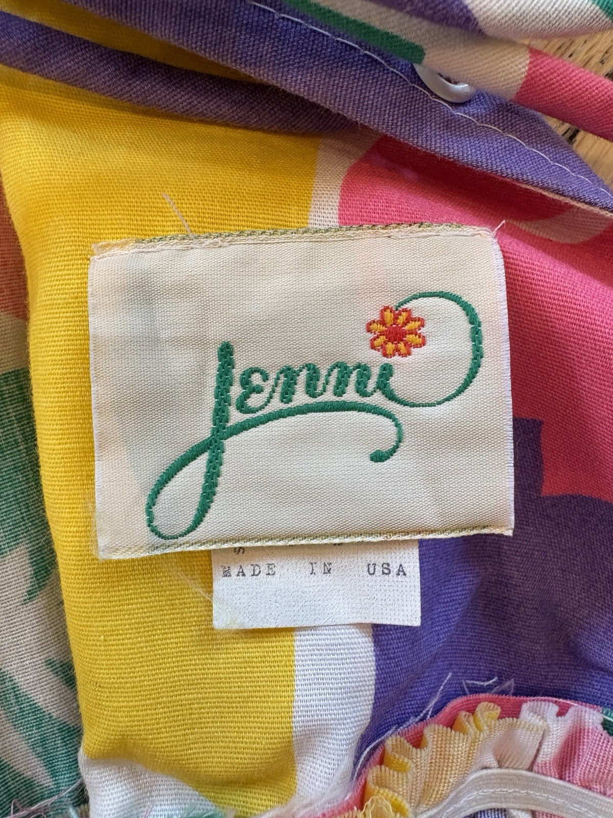 Vintage Jenni Multicolor Geometric Dress Medium Scoop Neck Sleeveless