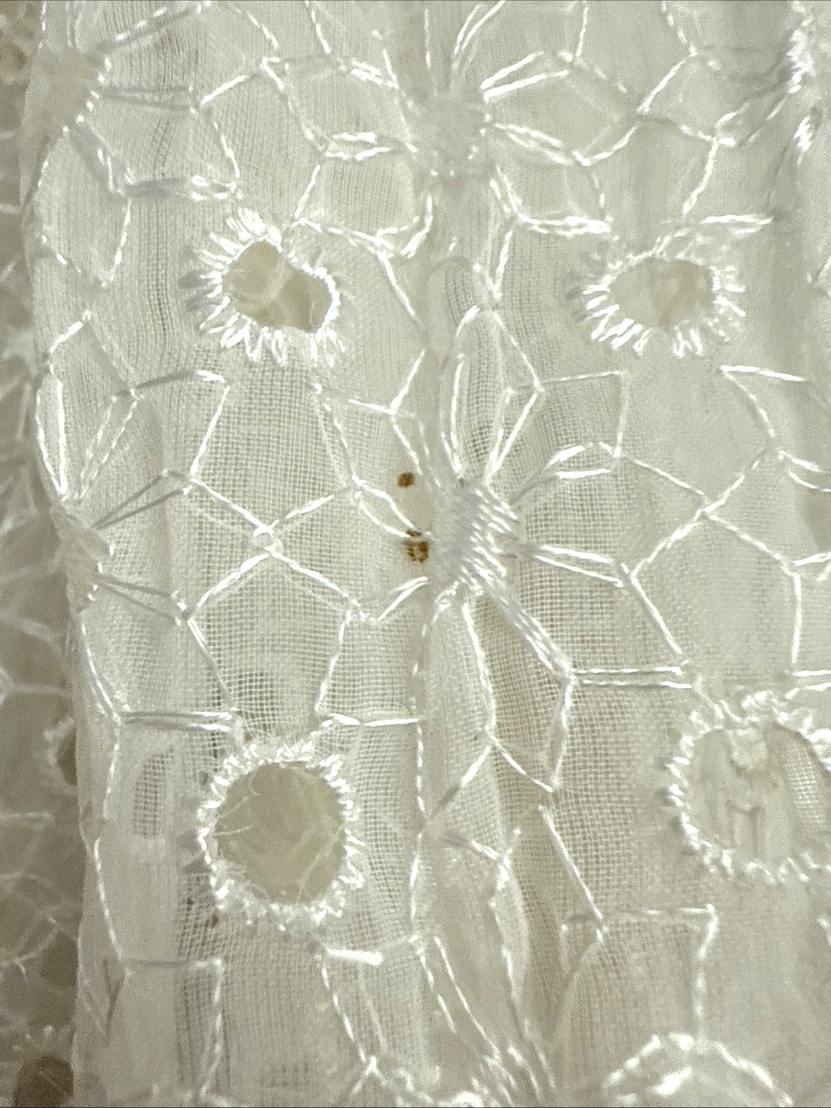 vintage 50s 1950s sheer overlay shirt dress eyelet button up peter pan collar