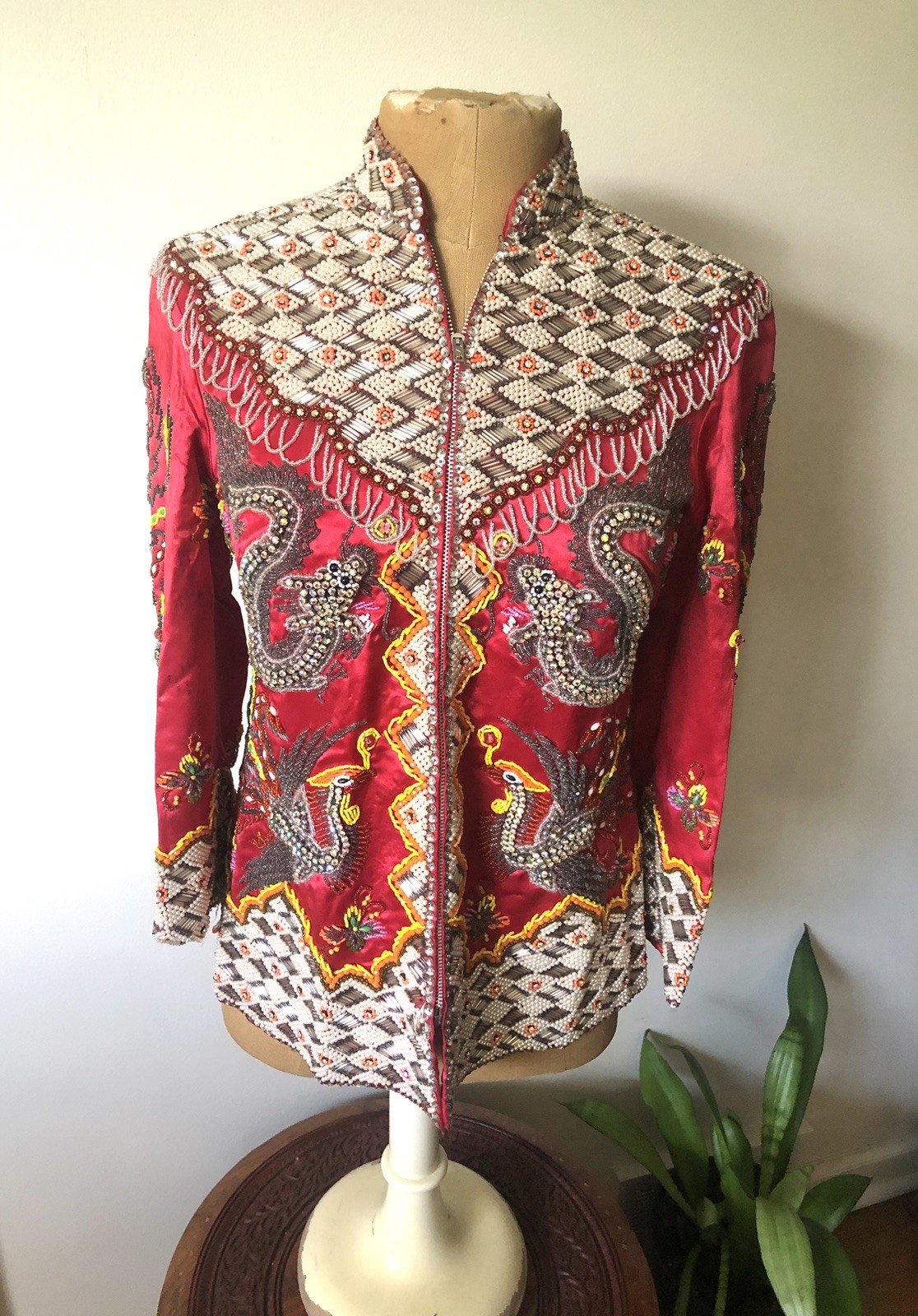 1950’s Heavily Beaded Chinese Dragon & Phoenix Jacket