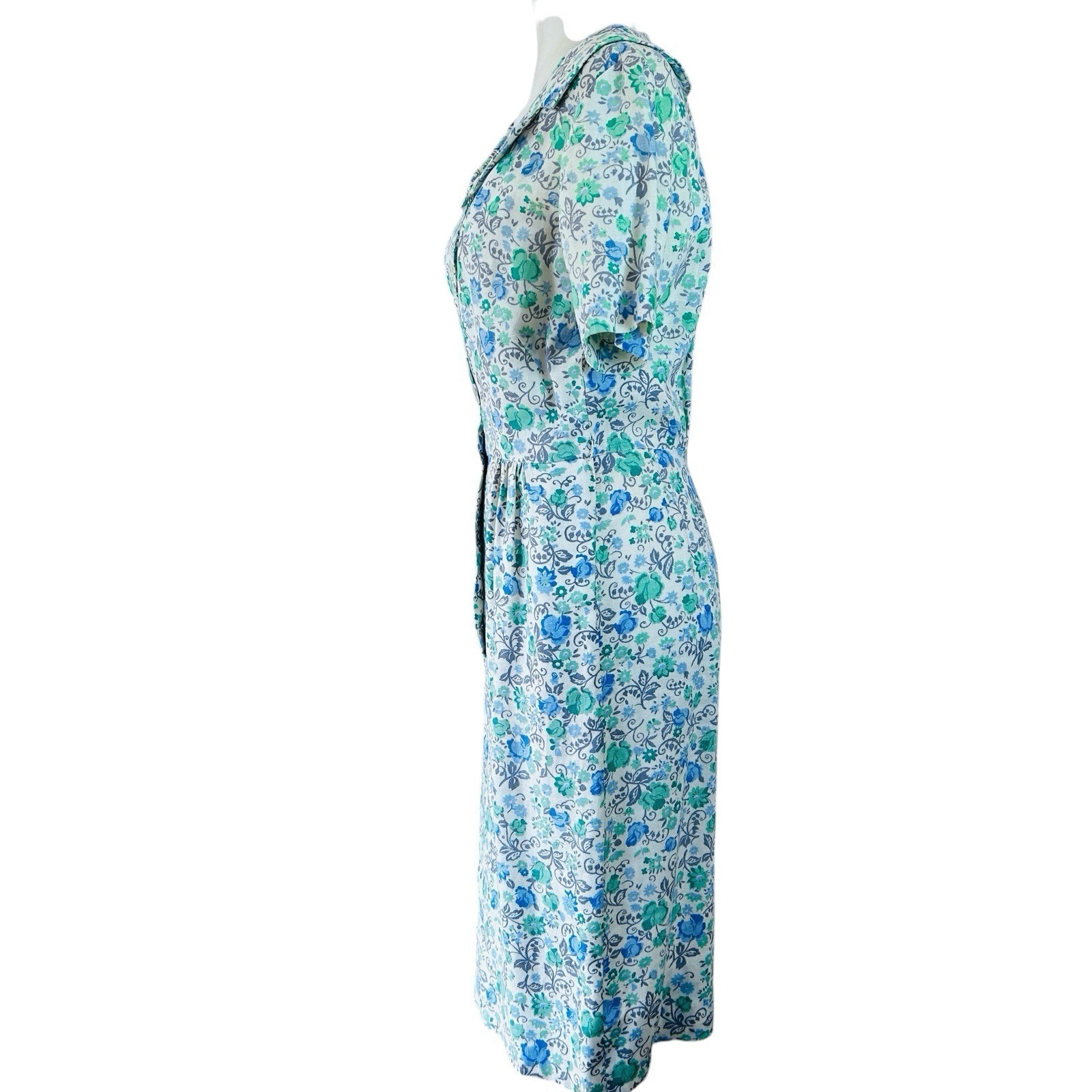 Vintage I Magnin Midi Dress Small Floral Cottage Easter Tea Party Feminine Retro