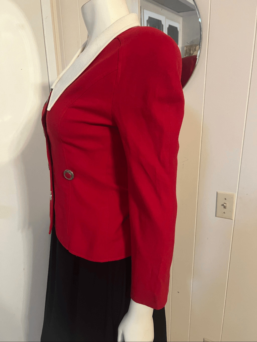 Vintage PSI Couture Red Wool Blazer Union Label Smart! 2