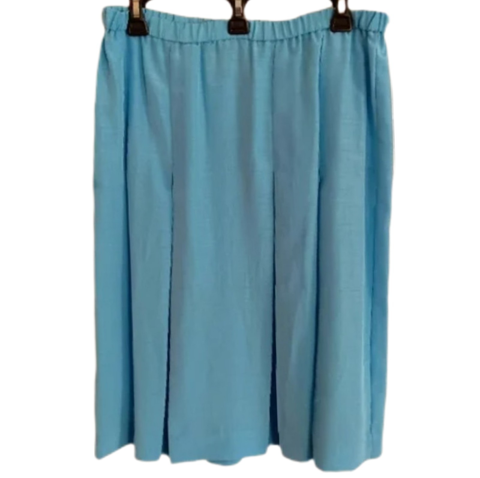 Vintage 1970s Shrader Turquoise Pleated Skirt Classic Feminine Preppy Sz 12P