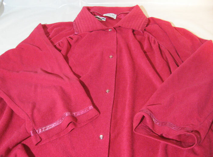 LADIES ROBE VANITY FAIR HOT PINK VELOUR LONG SNAP CLOSURE XXXL USA
