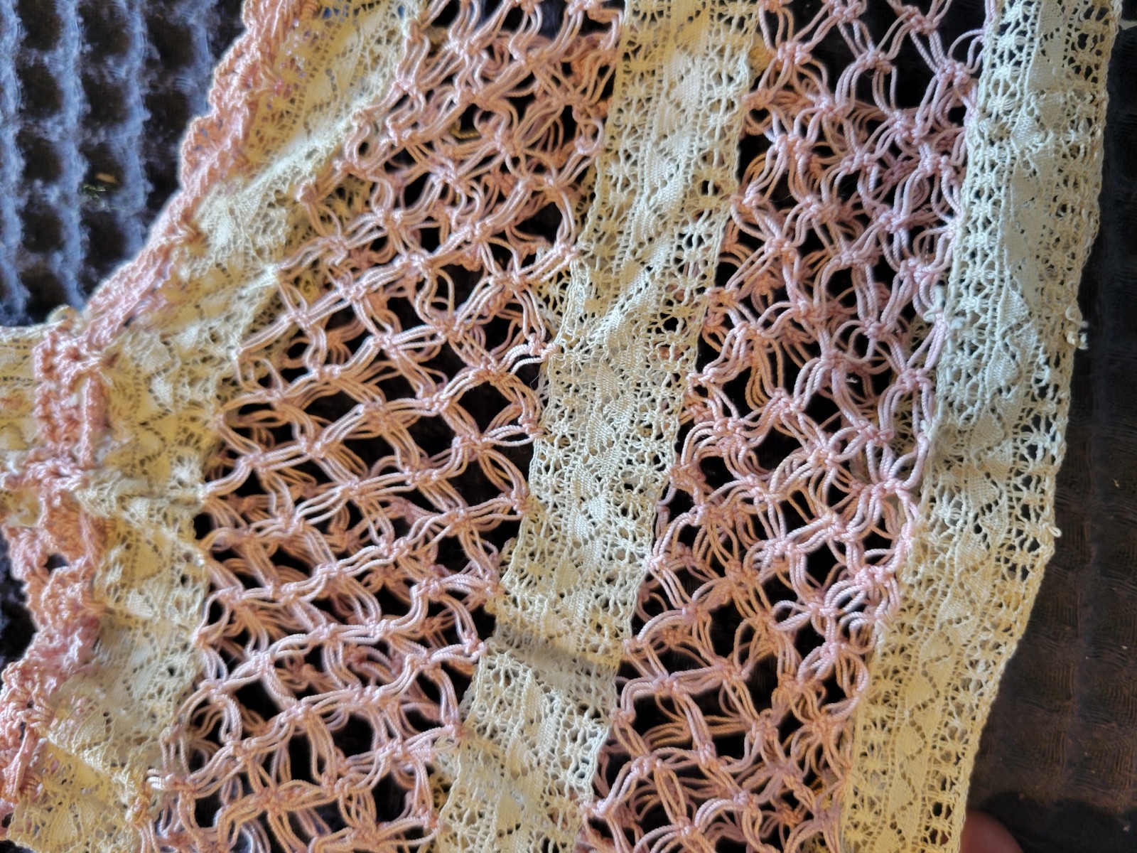ANTIQUE VICTORIAN CROCHETAND LACE HANDMADE TINY DELICATE BRALETTE 1920s 30s XS