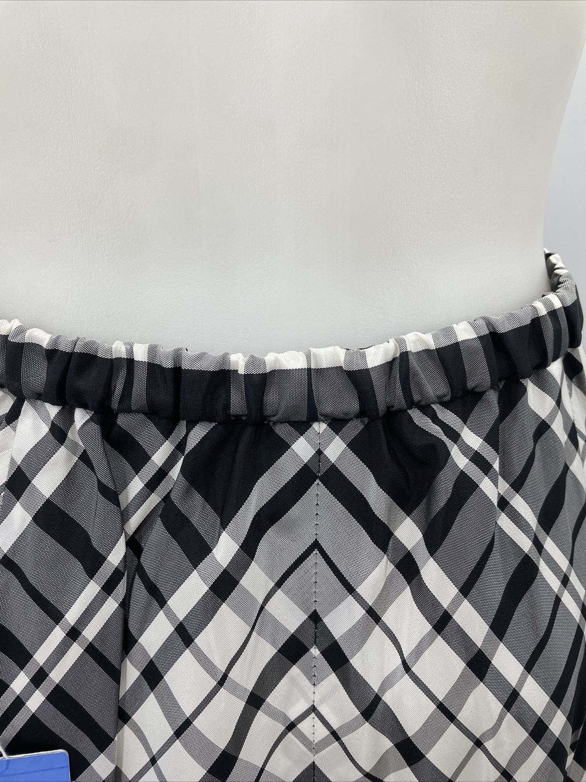 Vintage Styled By Barry Ashley Checkered Plaid Maxi Skirt Black White NWT