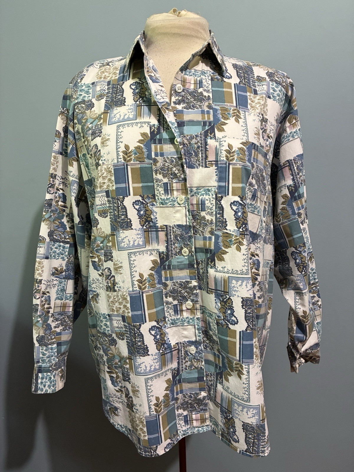 Vintage 80s Keren Hart Button Shirt Top Sz L