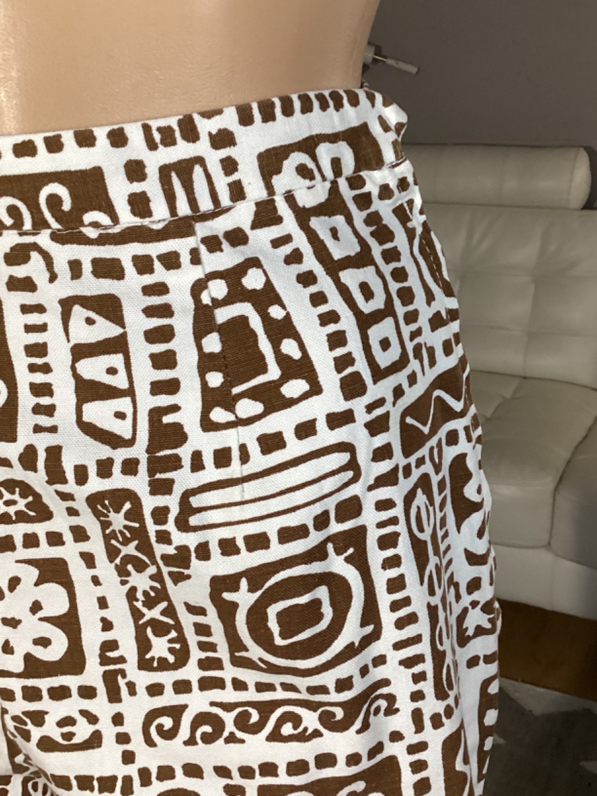 Vintage 60’s 70’s Alfred Dunner Tribal Print Geometric Pants Side Zip XS
