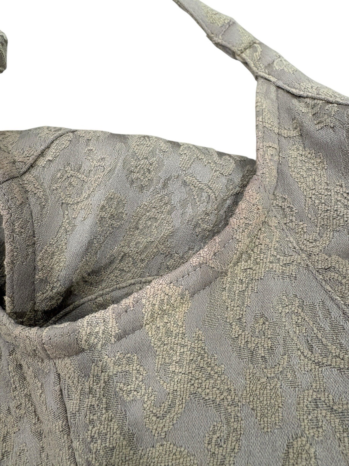 Vtg 90s Express Brocade Mini Dress Gold Party Soft Girl Grunge Indie Sleeze Y2K