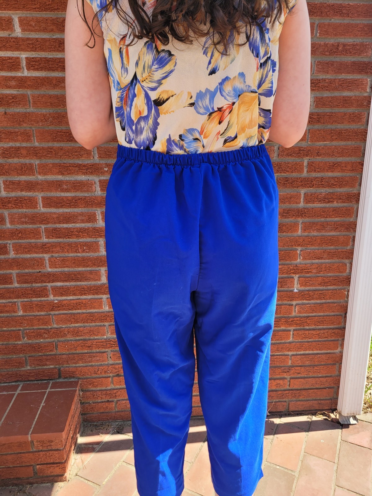 Vintage 80s 90s UNITS Modular Clothing Electric Blue Capri Pants Size Med/Large