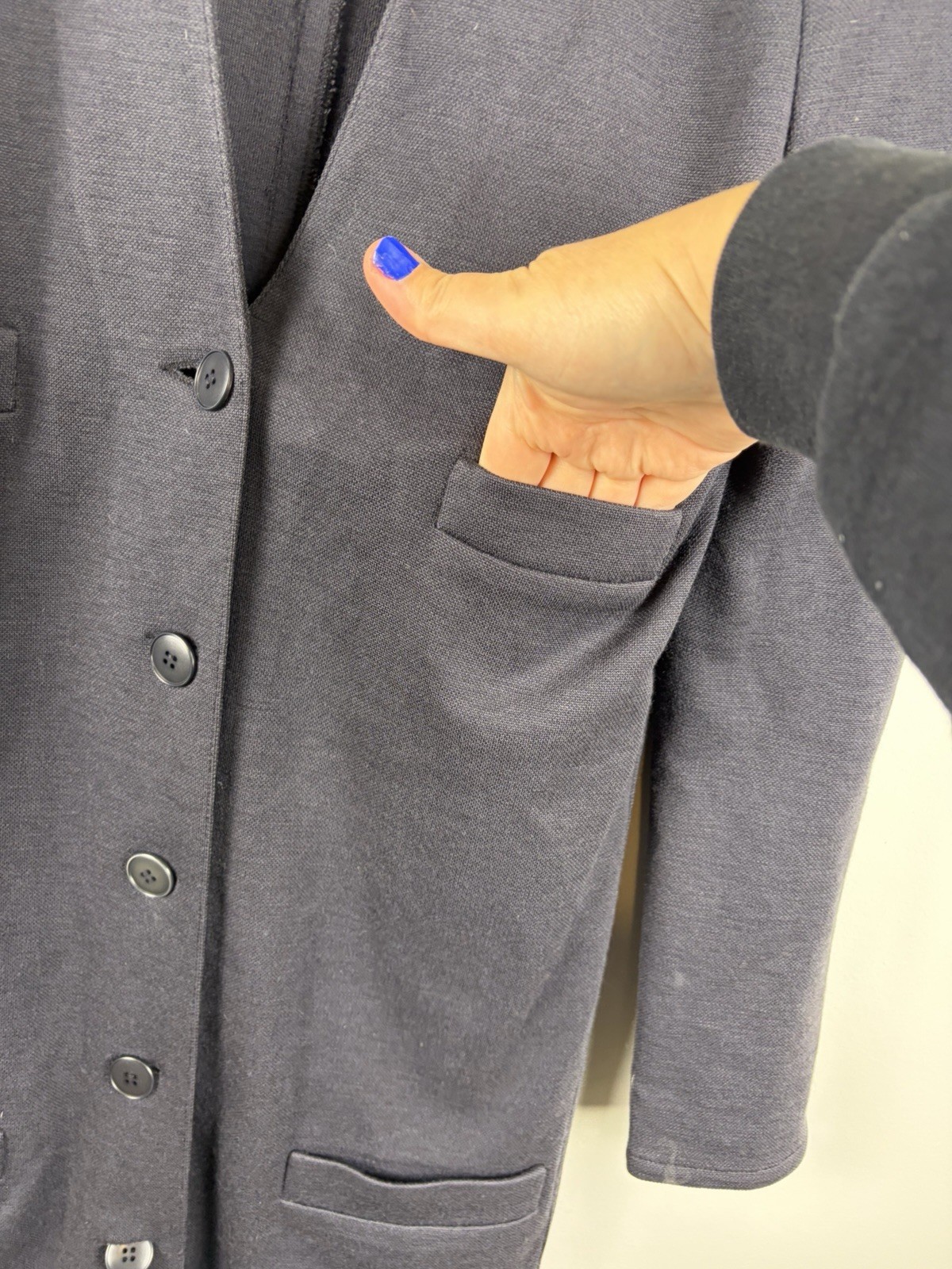 Vintage Sonia Rykiel Navy Suit Dress 80s Made In France 100% Wool 6/8