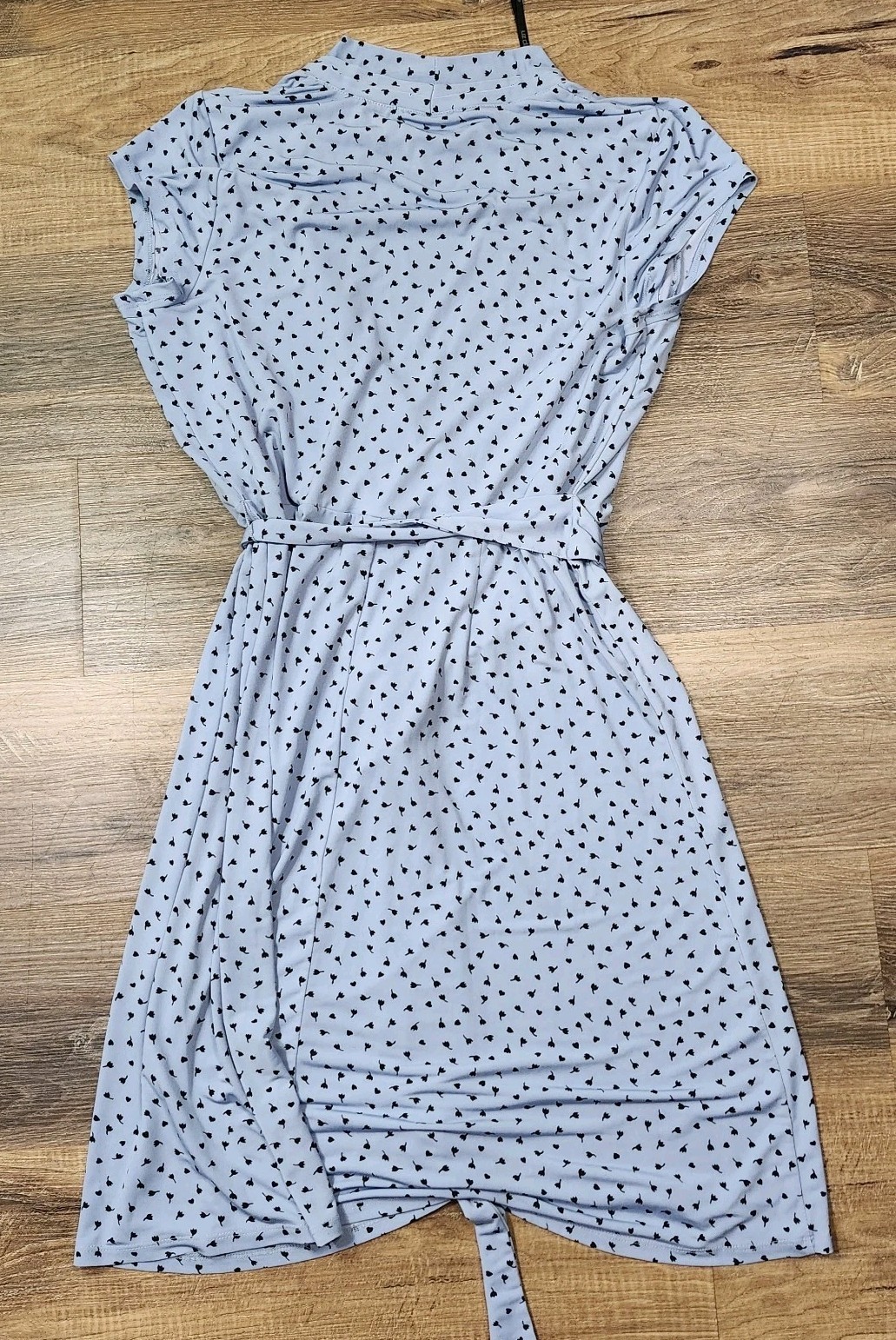 VTG LIZ CLAIBORNE PETITE Blue POLKA DOT Summer DRESS Size LARGE