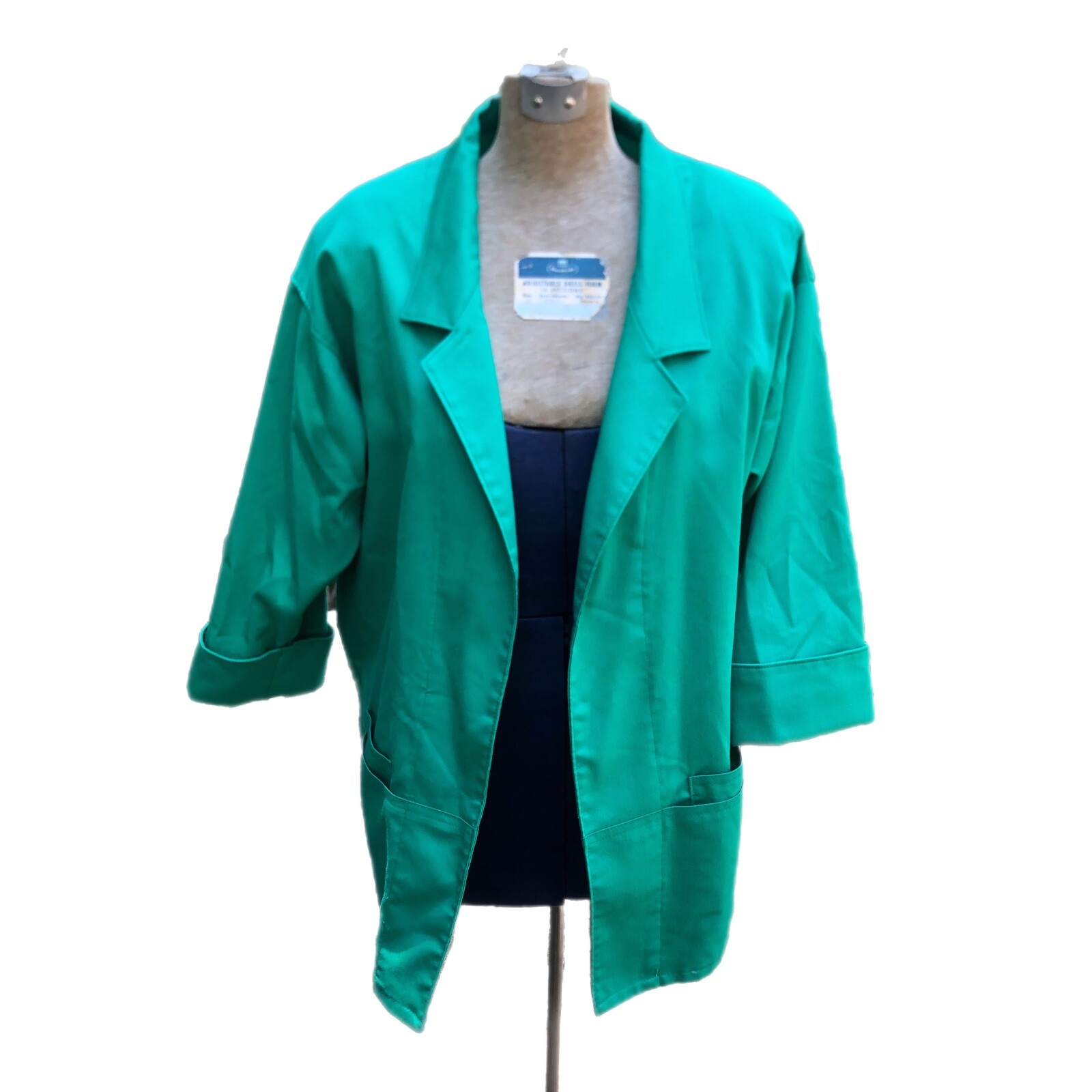 Green Blazer Tan Jay Brand 1980’s Vintage With Shoulder Pads
