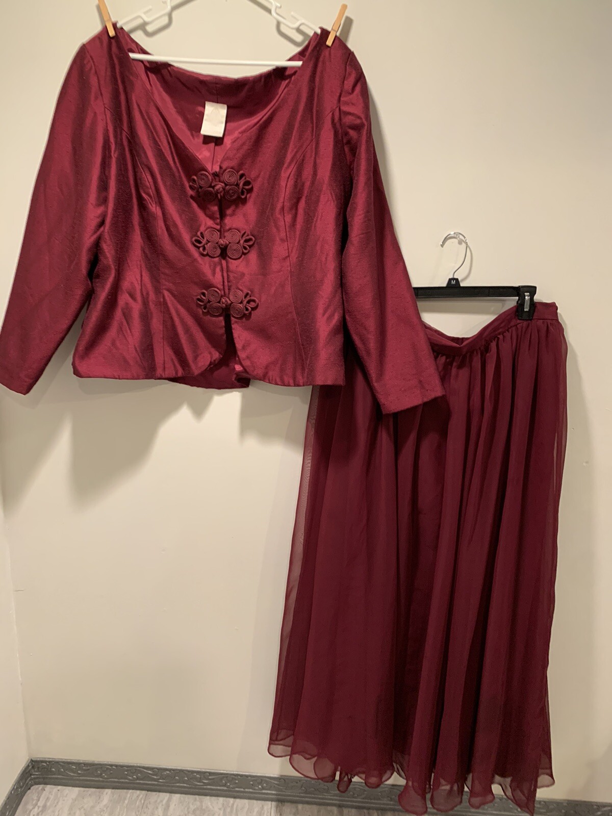 Vintage Watters&Watters Jacket And Skirt Suit Size 24 Full Double Lined Maxi Ski