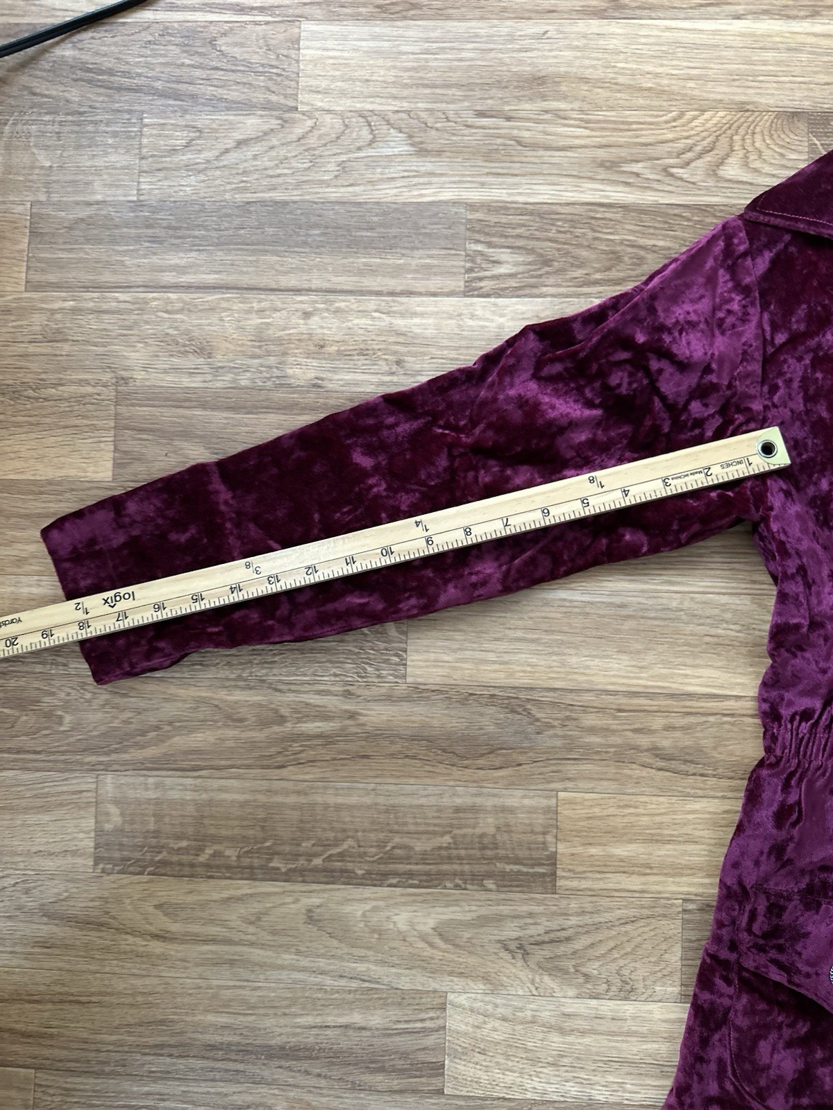 VTG Velvet Jacket S/M Handmade Pockets Zip Up Collared Purple Academia Y2K