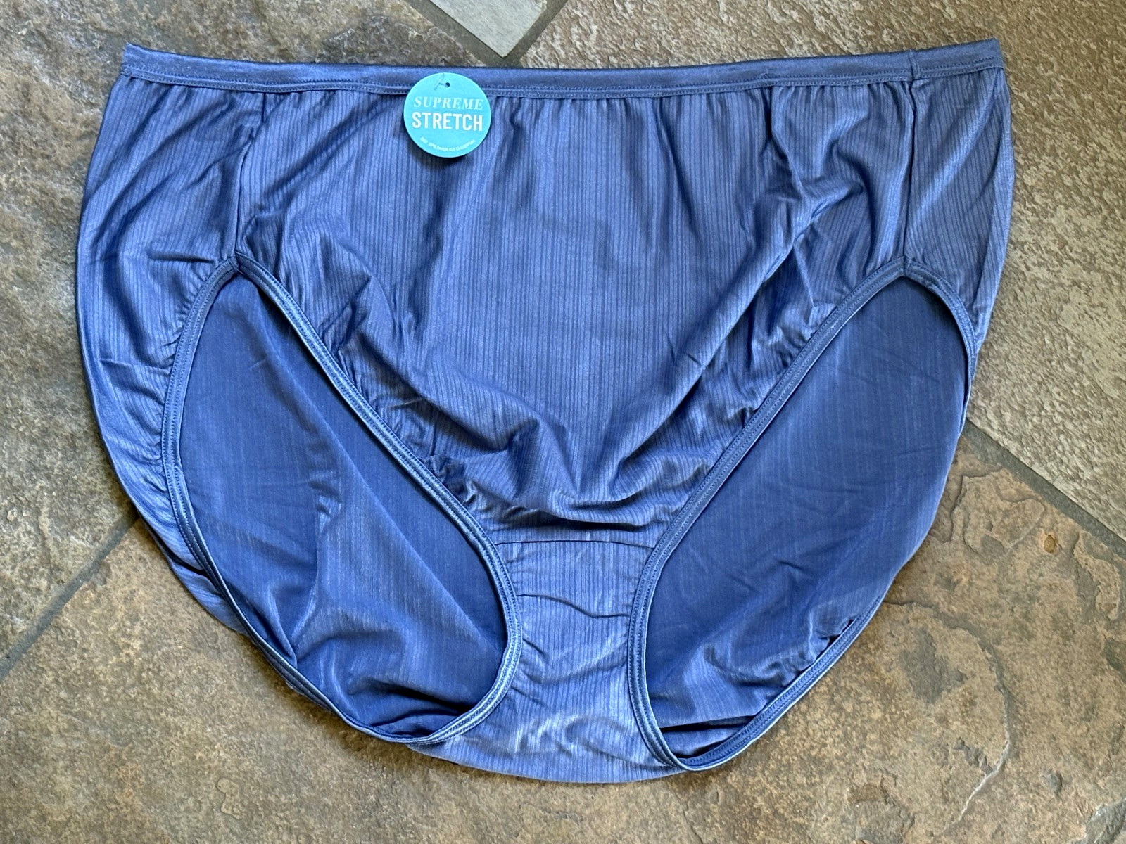 Vanity Fair 10/3XL Yale Blue Silky RADIANT COLLECTION Hi Cut Panties #13112 NWT