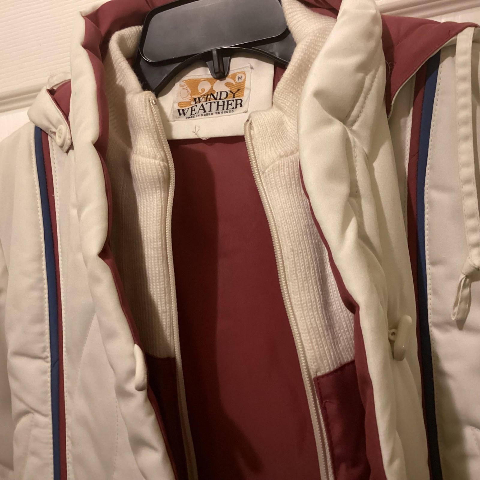 Vintage 70s 80s Windy Weather Winter White Puffer Coat NWT~NOS ~S