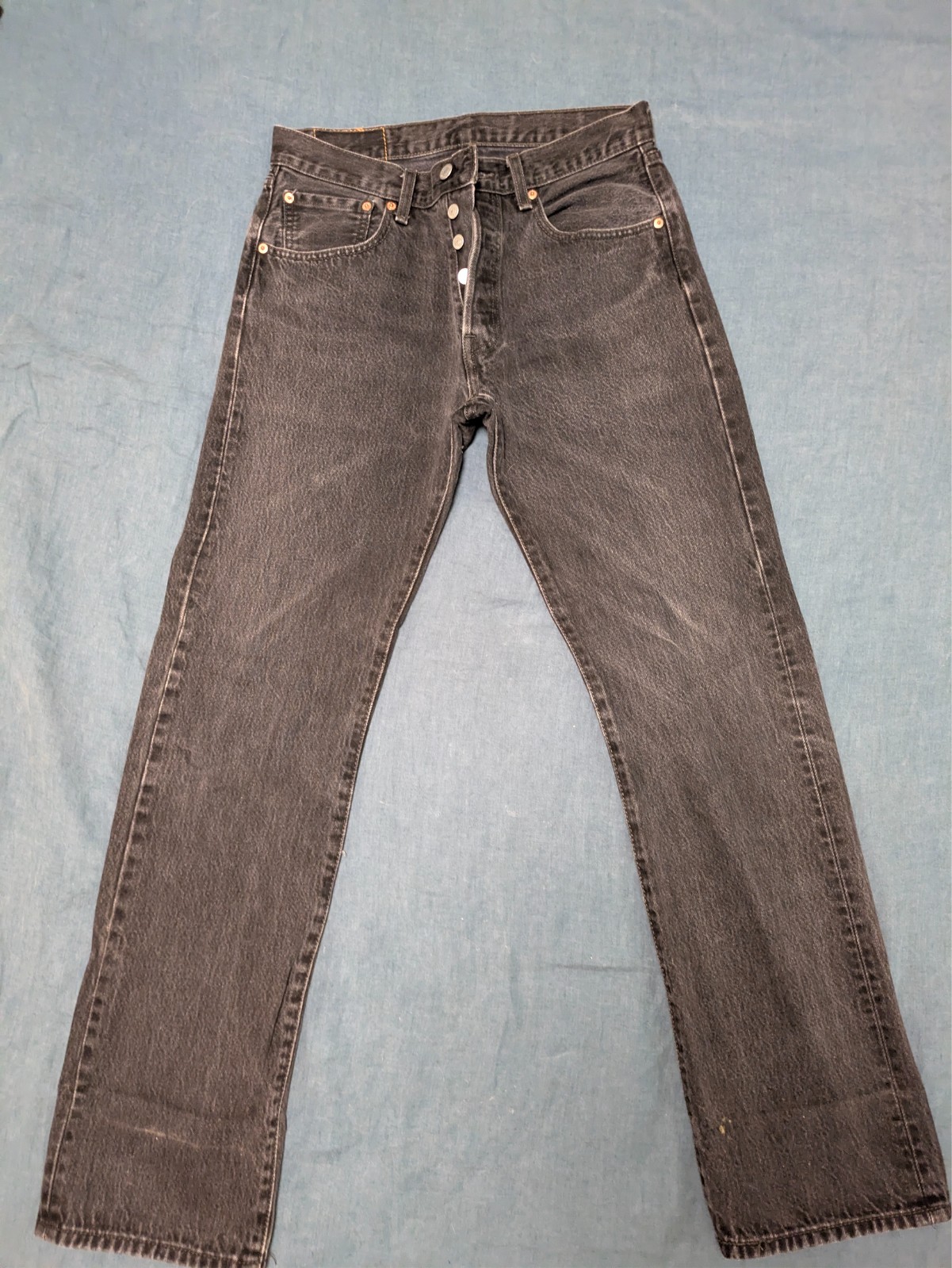 Vintage Levi’s 501 Button Fly Jeans Women’s 32×34 Black Denim Made in USA