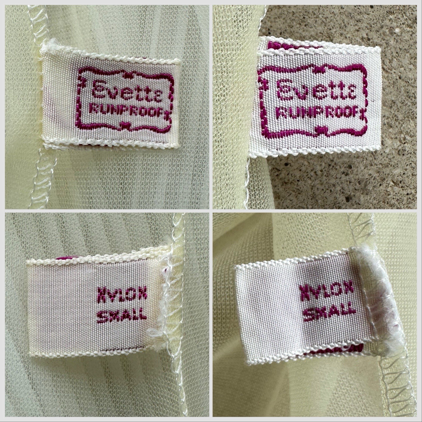 1960s Babydoll Set Evette Runproof Sheer Mushroom Gusset Panty 2 Tone Ruffle VTG