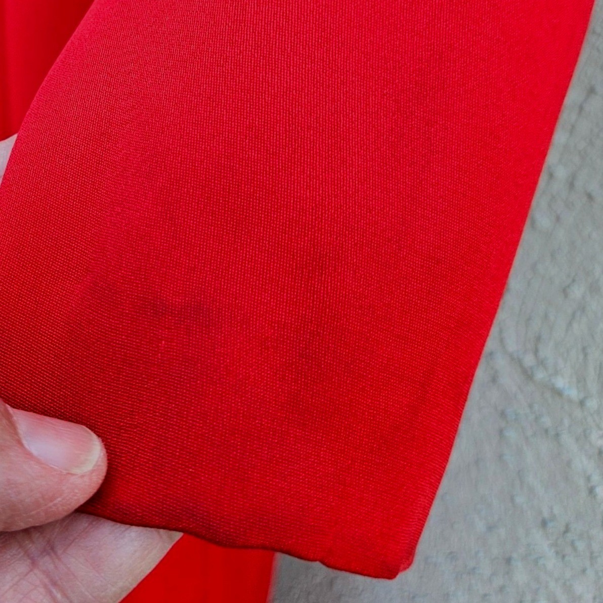 Vintage Stanley Platos Red Couture Silk Dress Pockets Flower Detail Size 10