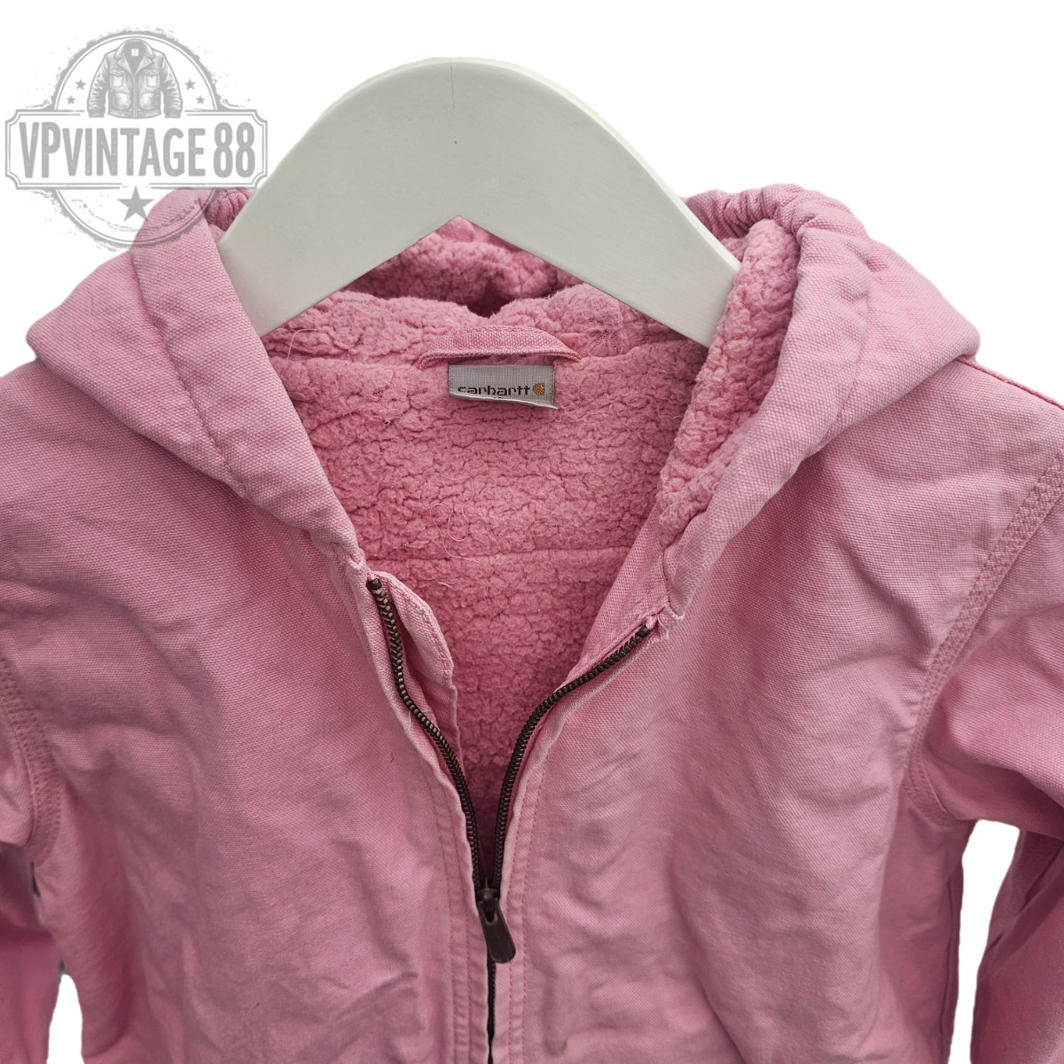 Vintage Carhartt Pink Hooded Bomber Women’s Jacket USA Genuine
