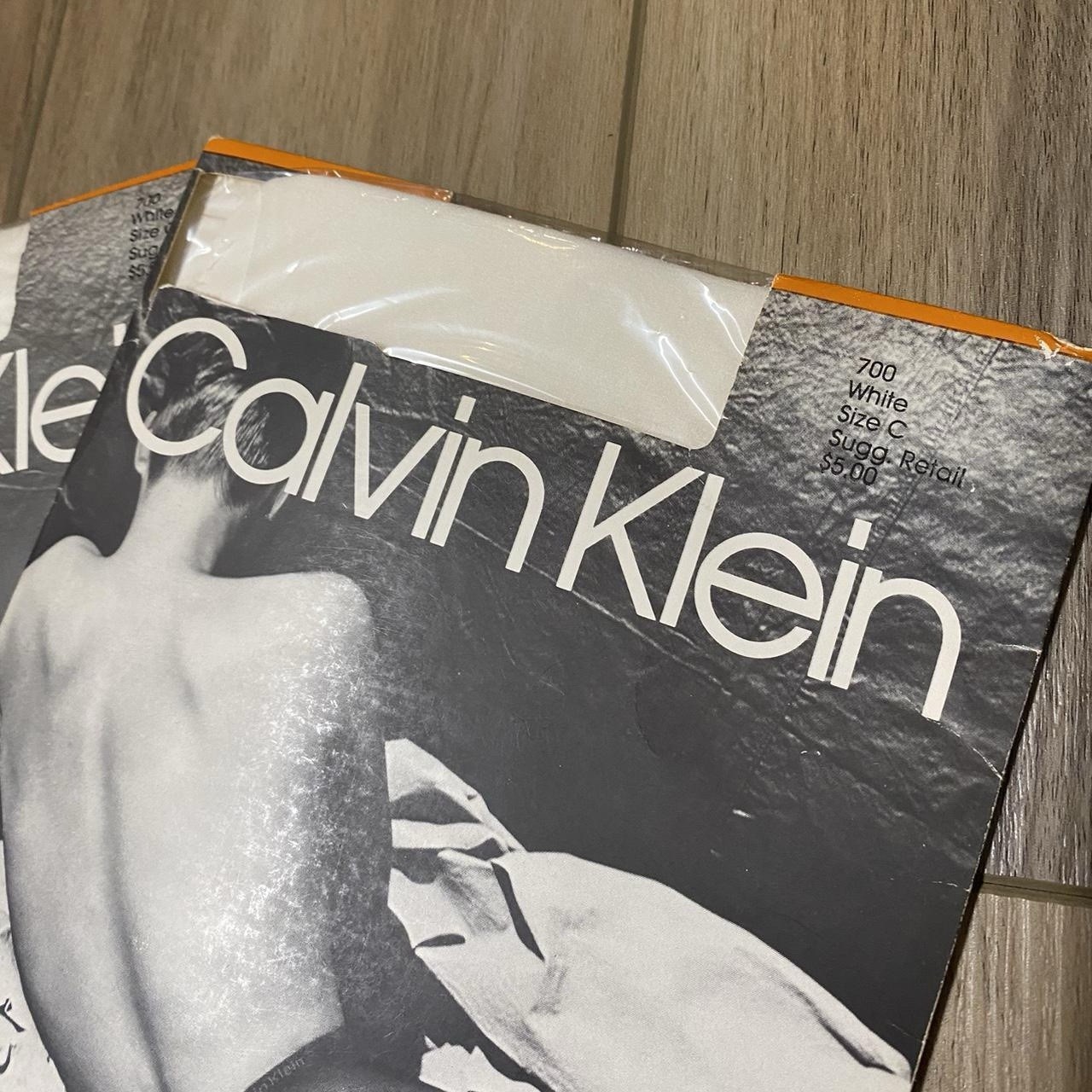Lot Of 2 VTG 1985 CALVIN KLIEN PANTYHOSE DAYTIME SHEER 700 White SZ C SEALED USA