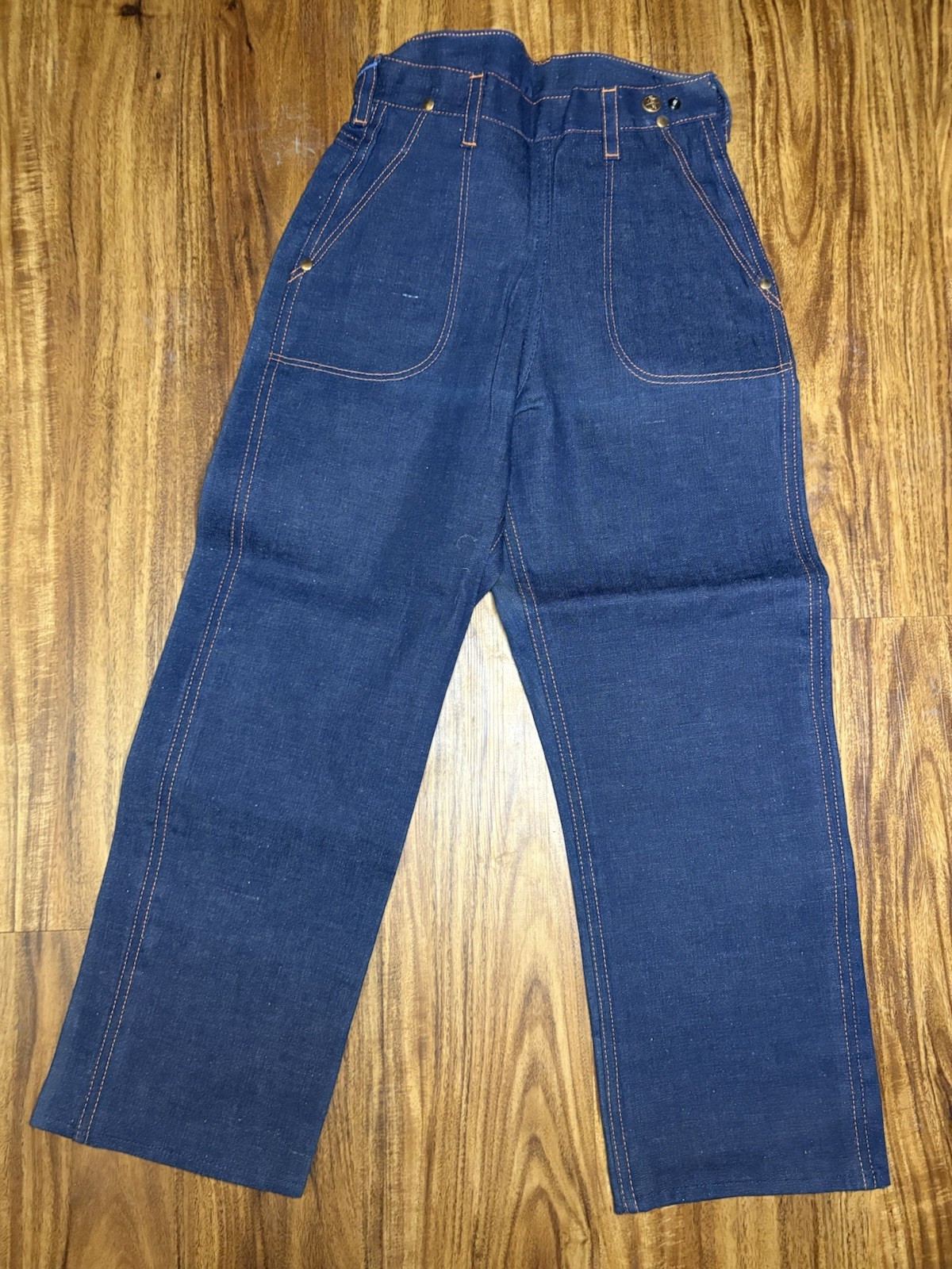 VTG NOS 60s BLUE BELL Girls Denim Sanforized Side Zip Jeanies Sz 8 Indigo Blue