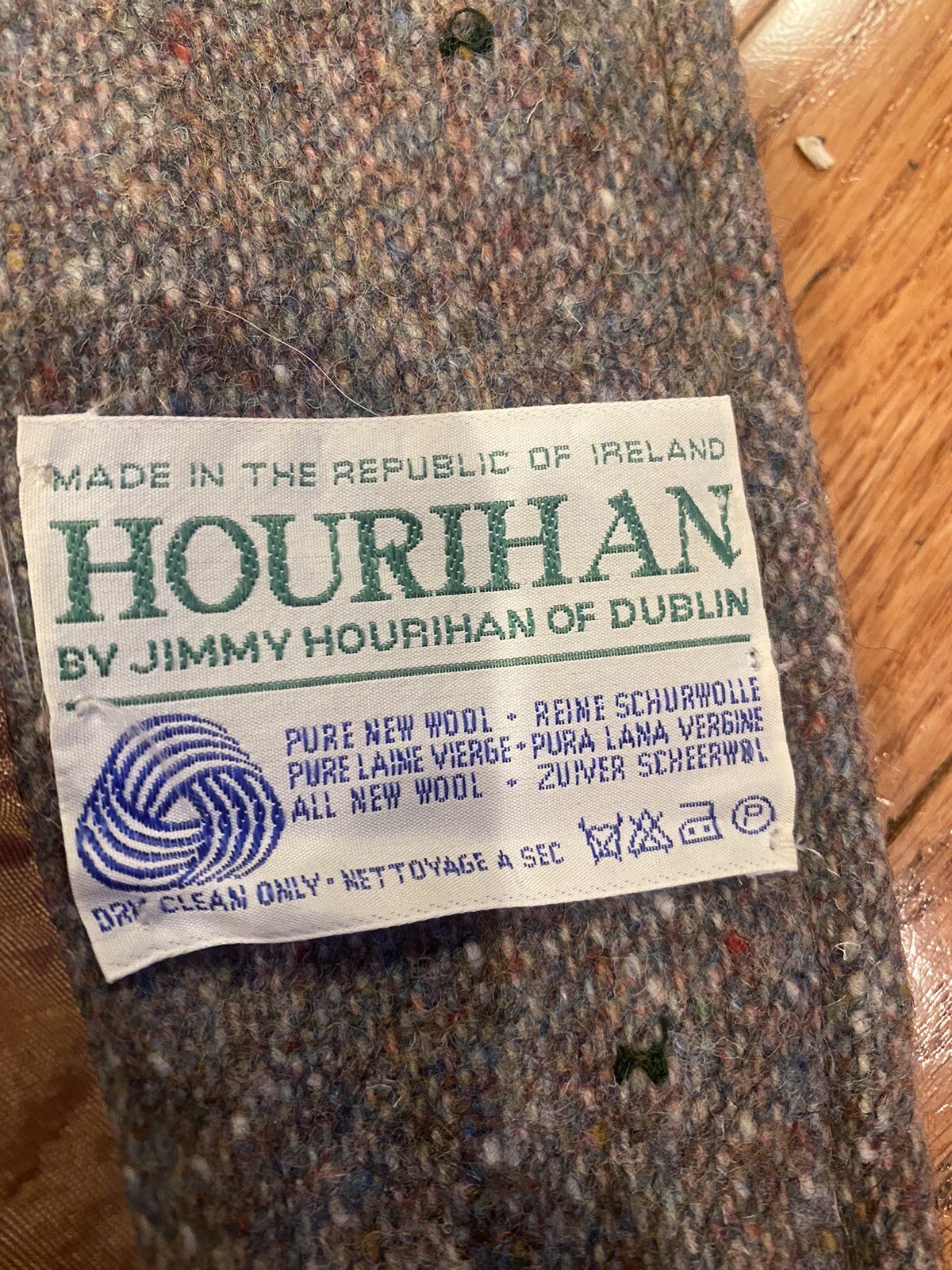 Vintage Jimmy Hourihan of Dublin Tan/Gray/Orange Wool Blazer With Belt Ireland S