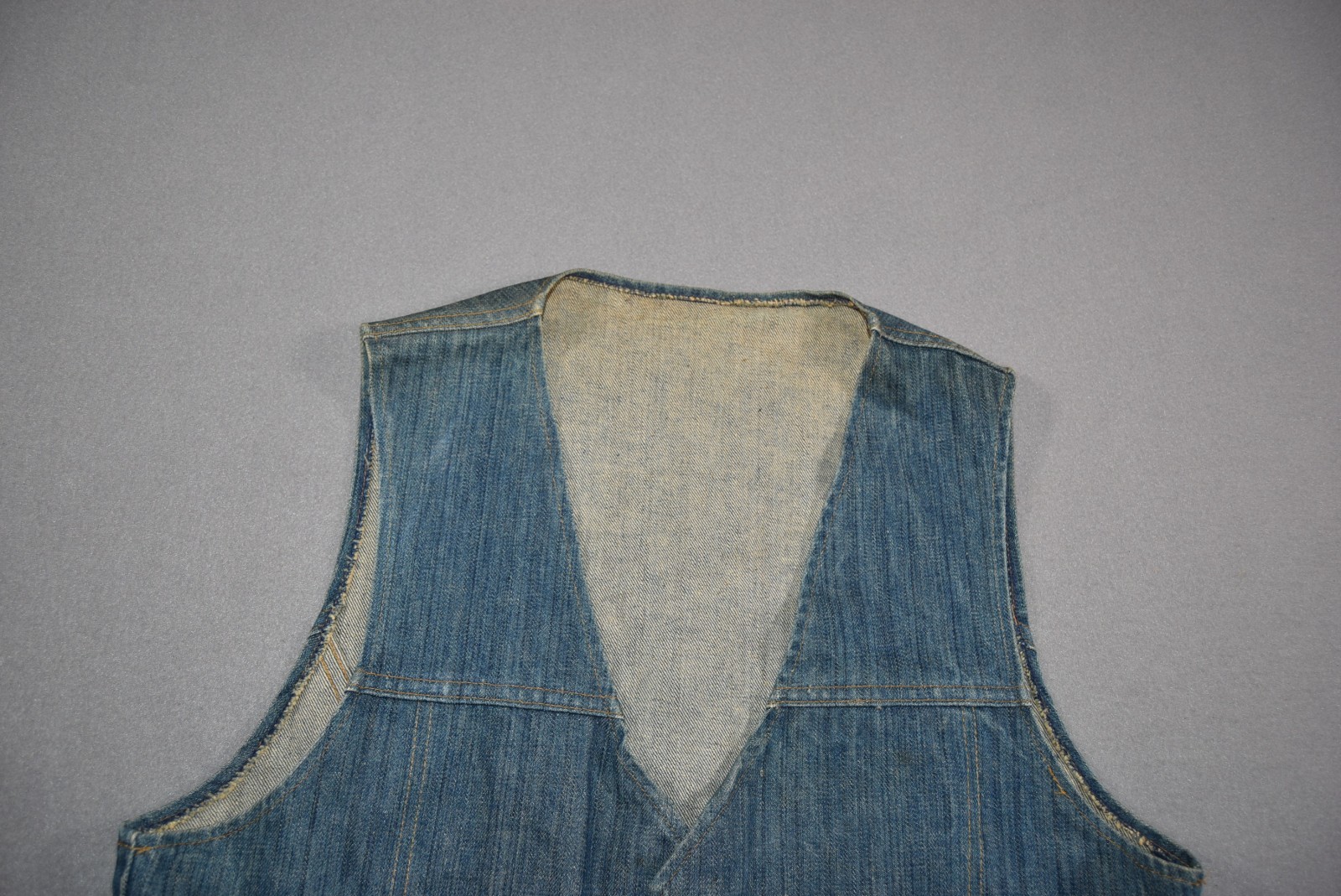 Vintage Denim Vest Womens Medium Western Snap Button Jean Jacket Hippy 80s
