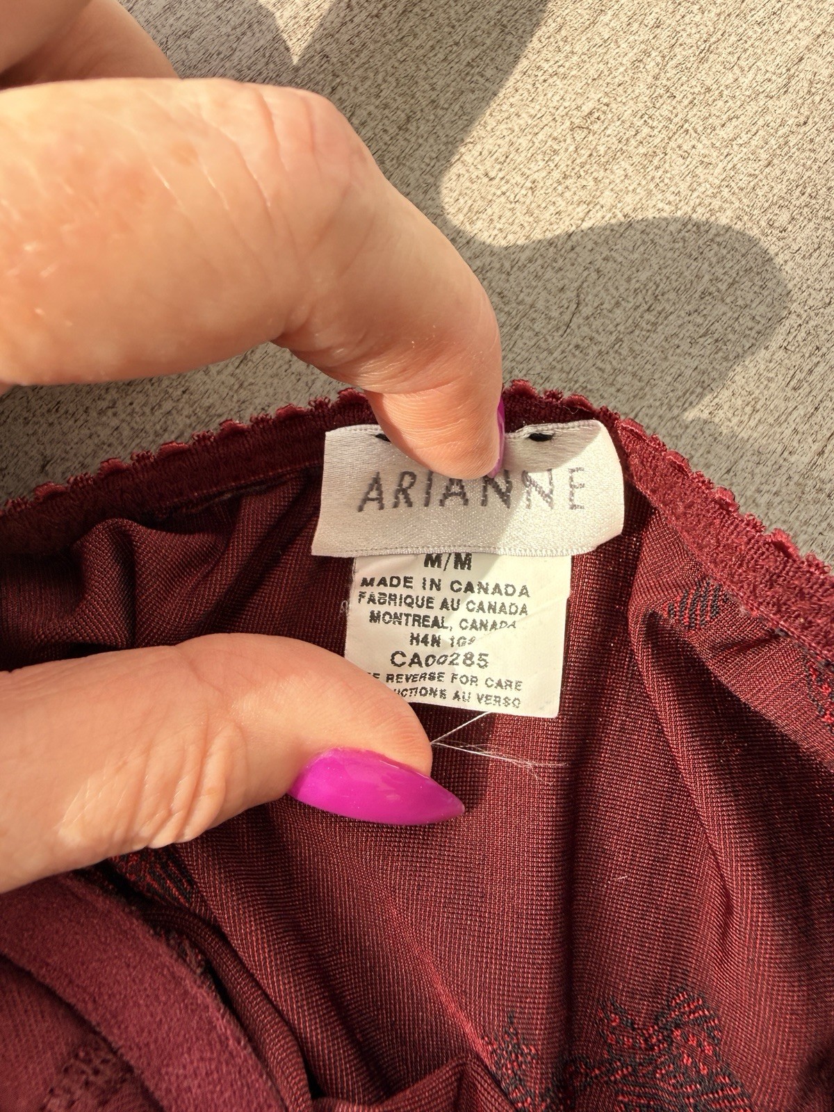 VTG 90s ARIANNE Medium Cranberry Lace Trimmed Underwire Teddy Lingerie Boudoir