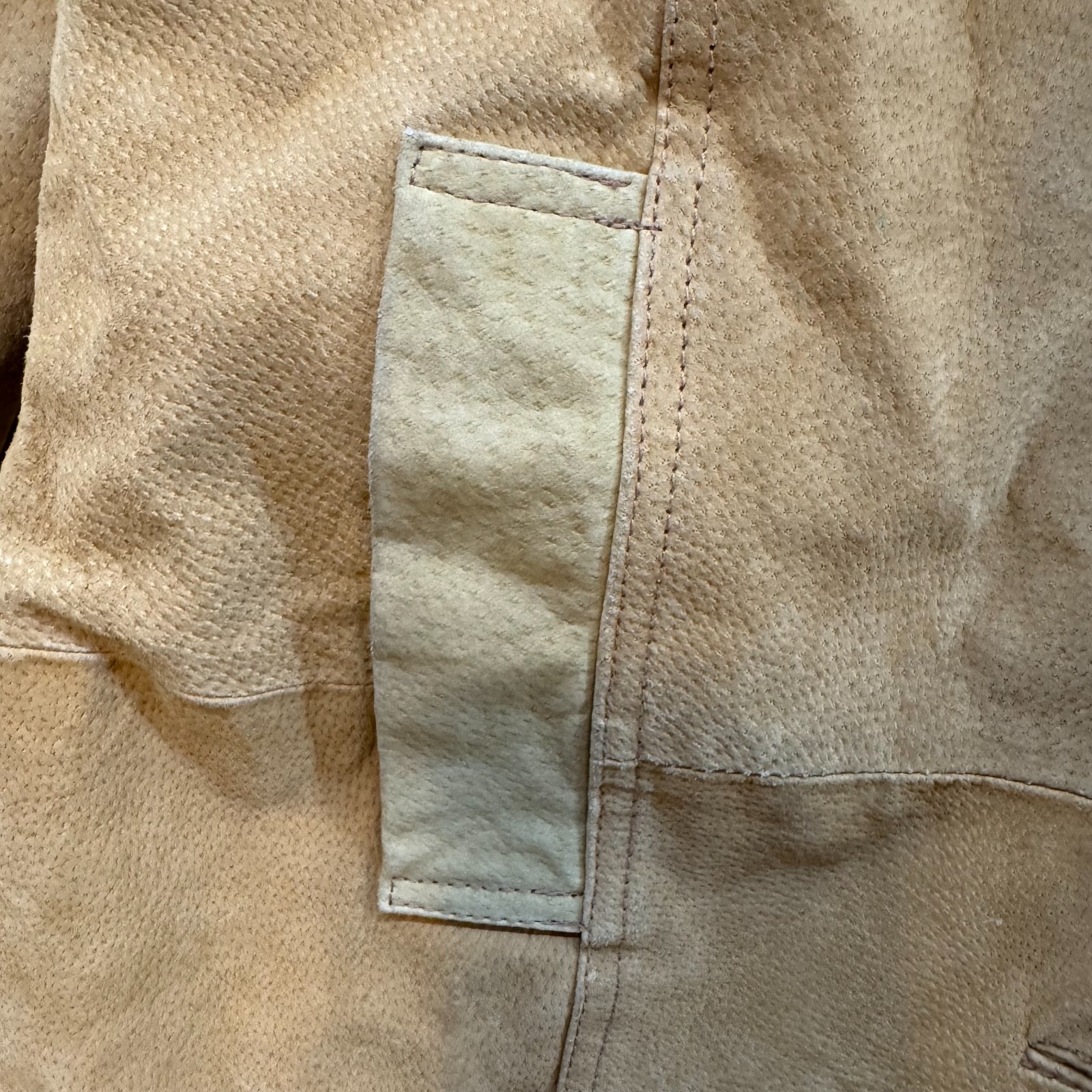 Y2K Vintage Suede Leather Jacket Small Medium Tan Khaki Beige Button Up