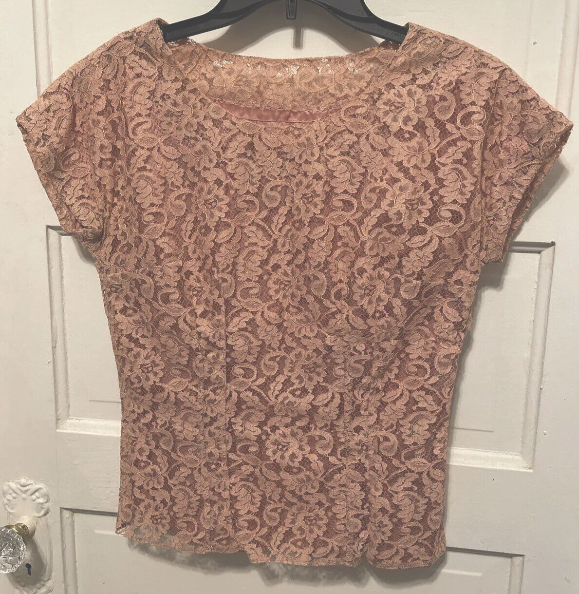 VINTAGE 1940’S PINK LACE TOP BLOUSE LINED SECRETARY GEEK