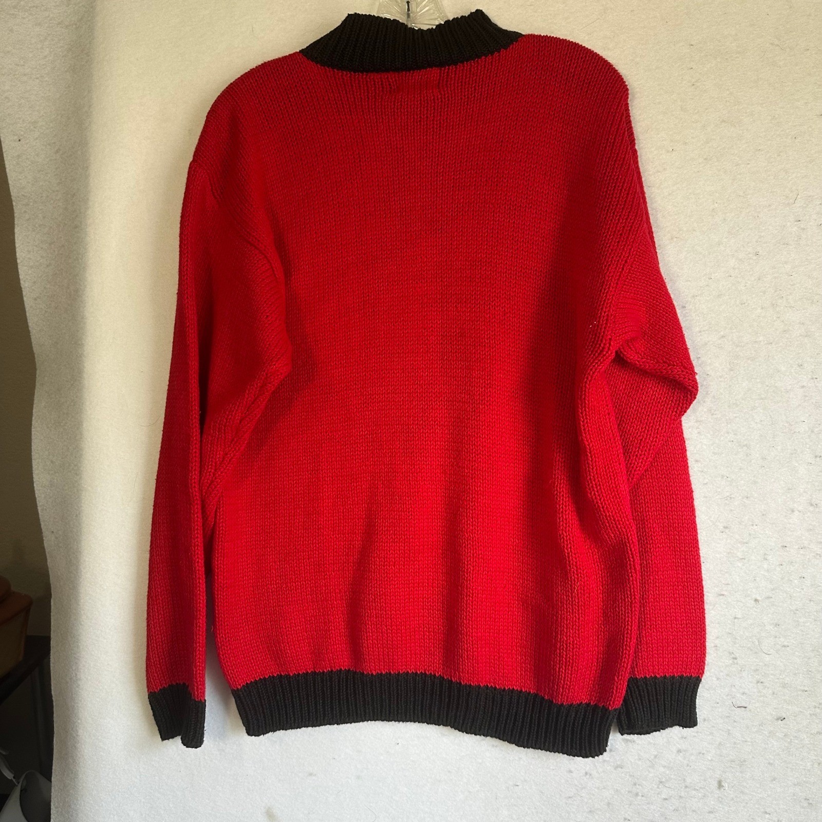 Hasting & Smith Vintage Scottie Dog Christmas Sweater Red Plaid Women Medium