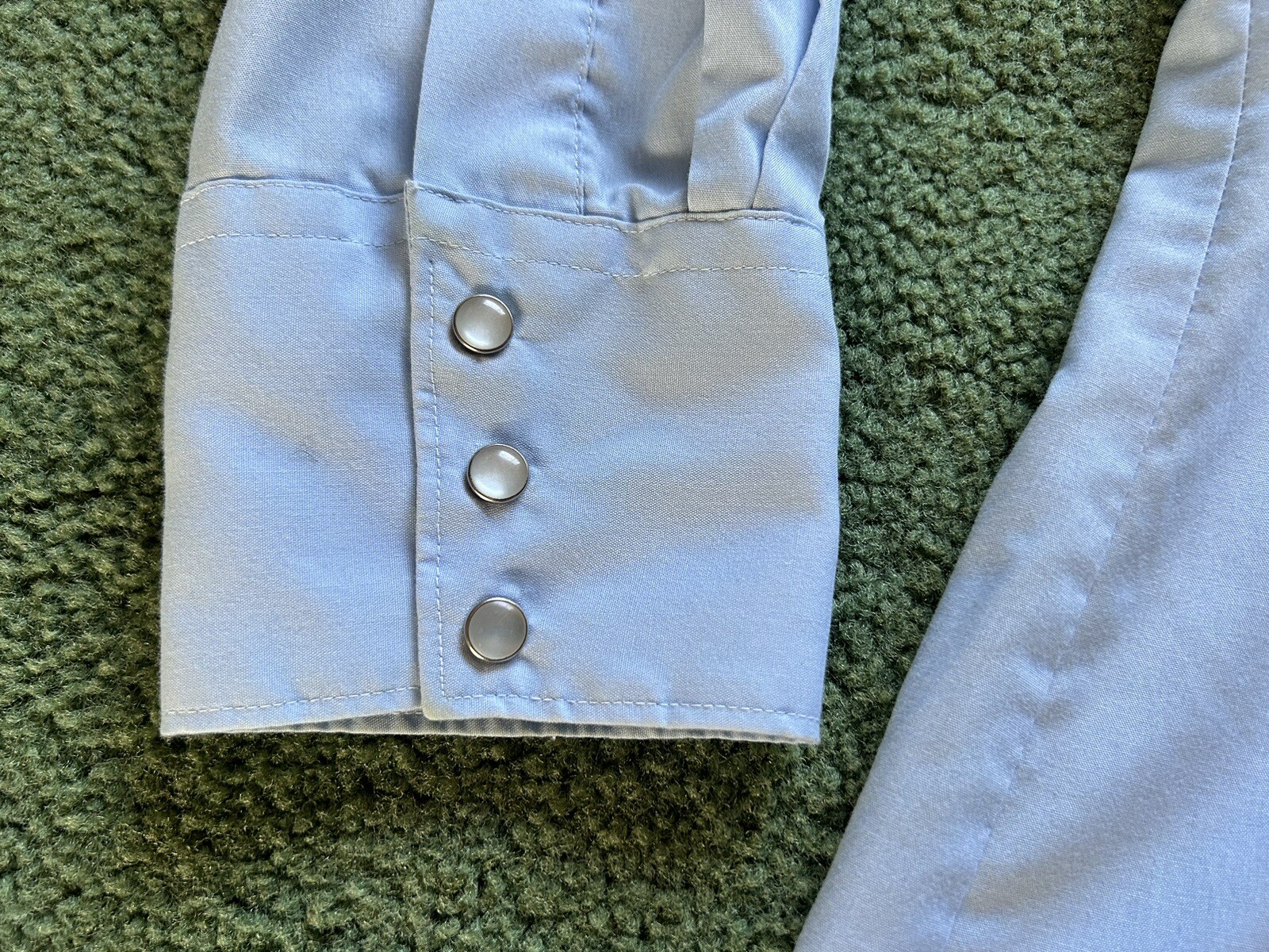 Vintage Women’s Karman Pearl Snap Button Down Long Sleeve Blue Western Shirt
