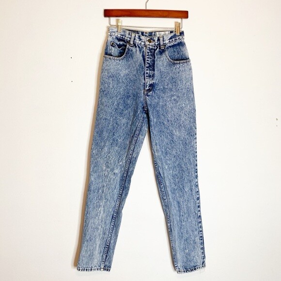 Vintage Women’s Lawman Acid Wash High Waist Jeans Size 9 1980s Western Cowgirl