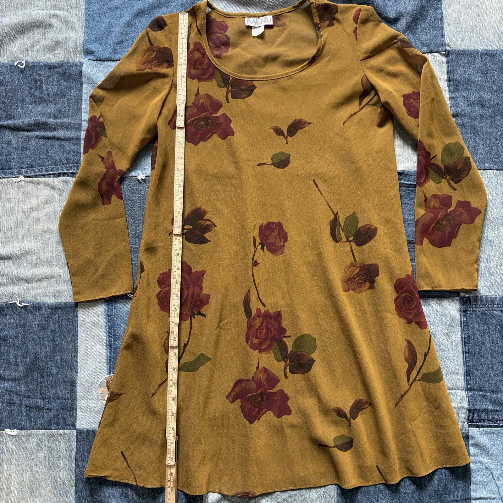 stunning vintage 80s sheer menu floral roses dress made in USA tagged size 6