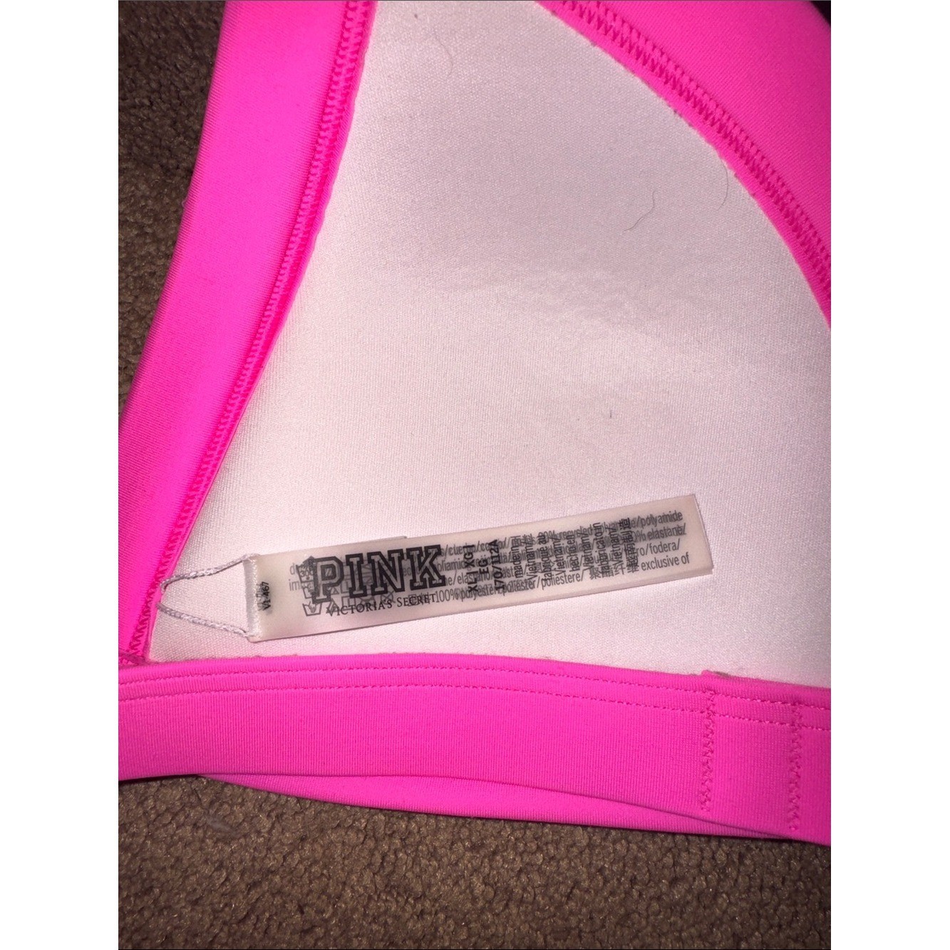 NWT Victoria’s Secret PINK Neon Pink High-Waist Bikini Set Size XLarge