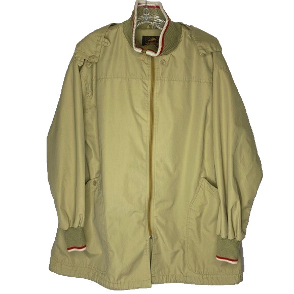Vintage Foxland By Lanson Tan Hooded Shirt Jacket 13/14 Medium