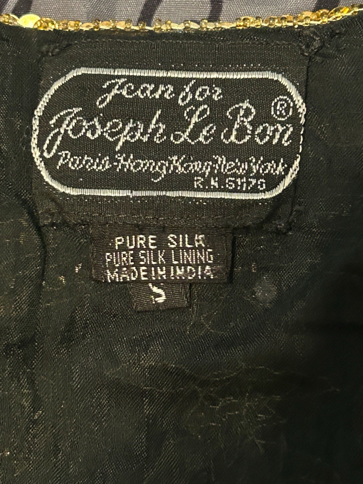 Rare Vintage Jean for Joseph Le Bon Sz S Beaded Silk Sequin Jacket Whimsigoth