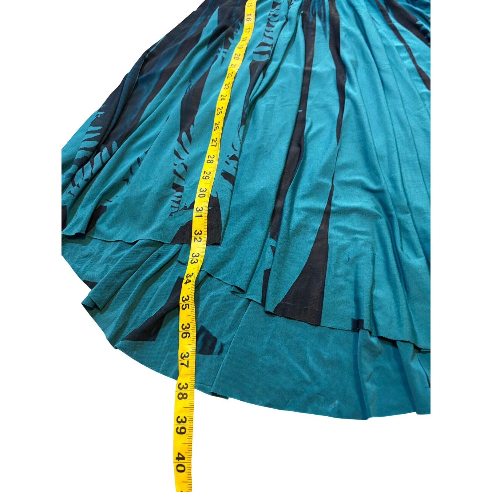 Y2K Ruffle GUESS by Marciano Halter Dress Handkerchief Hem Small Teal Vintage