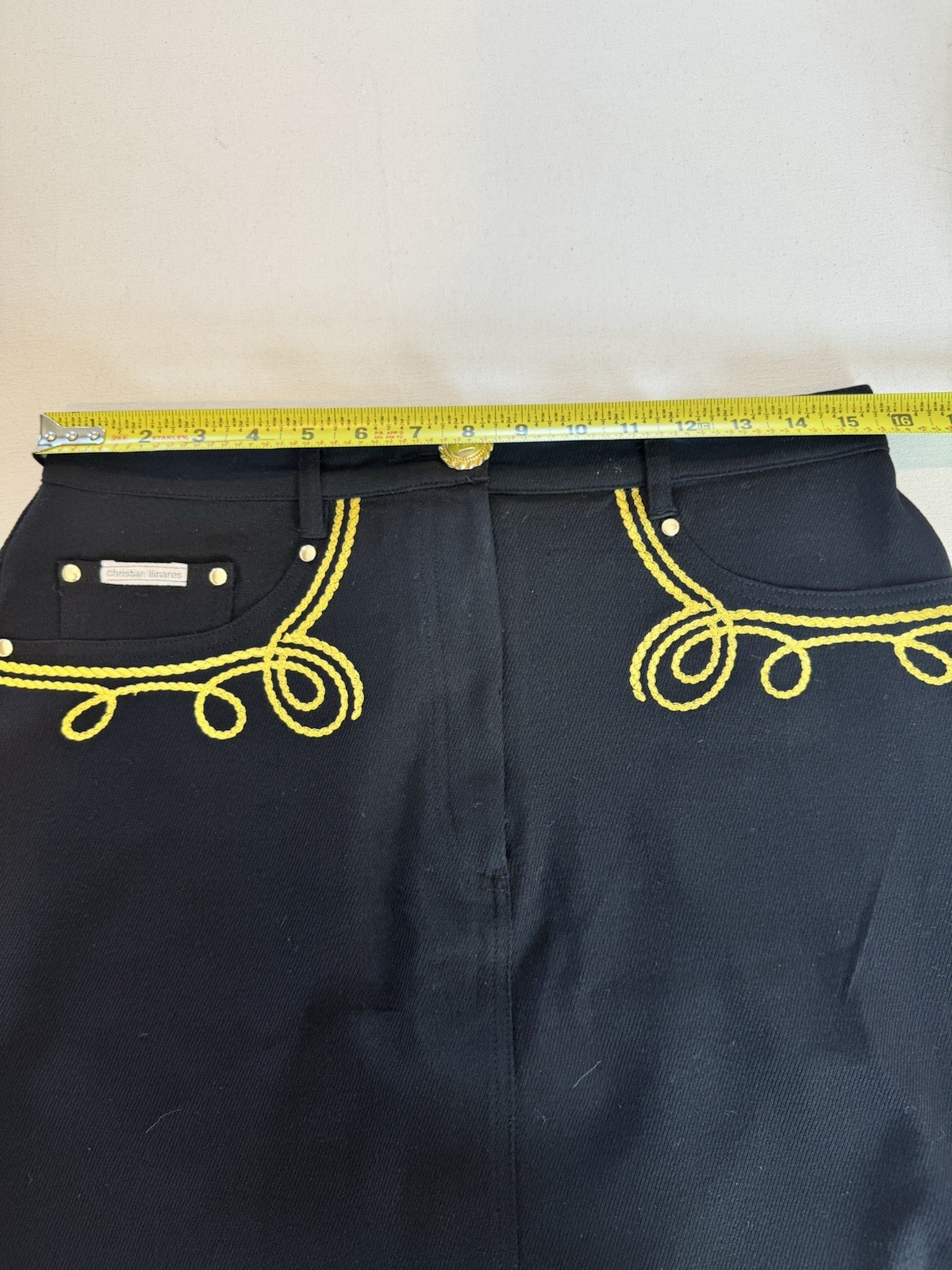 VTG Christian Llinares Wool Mini Skirt Western Embroidery France – EU 44 / US L