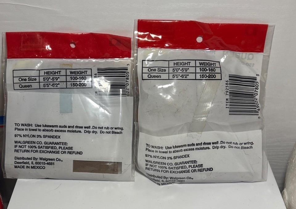 Walgreens Pantyhose Queen Size Suntan Sandalfoot Set of 2